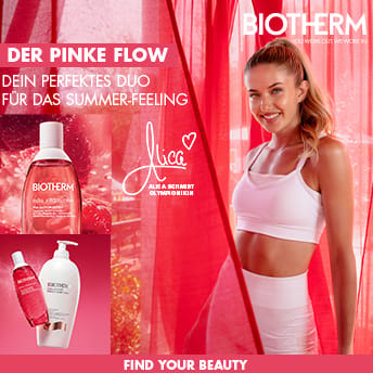 Biotherm Kampagne Der Pinke Flow mit Olympionikin Alica Schmidt für dein perfektes Duo für das Summer-Feeling.